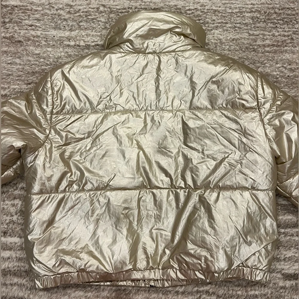 wild fable Metallic Cream Puffer Jacket